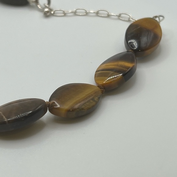 TIGER Eye Oval Brown Stone‎ Necklace - Picture 10 of 11